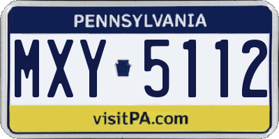 PA license plate MXY5112