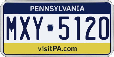 PA license plate MXY5120