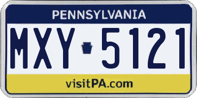 PA license plate MXY5121