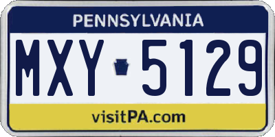 PA license plate MXY5129