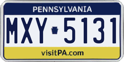 PA license plate MXY5131
