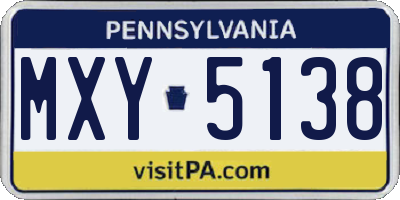 PA license plate MXY5138