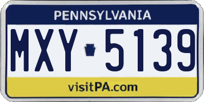 PA license plate MXY5139