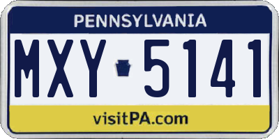 PA license plate MXY5141