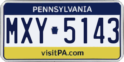 PA license plate MXY5143