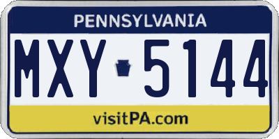 PA license plate MXY5144