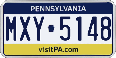 PA license plate MXY5148