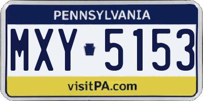 PA license plate MXY5153