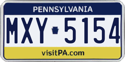 PA license plate MXY5154