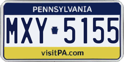 PA license plate MXY5155