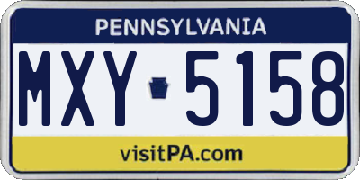 PA license plate MXY5158