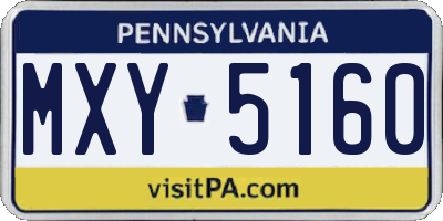 PA license plate MXY5160