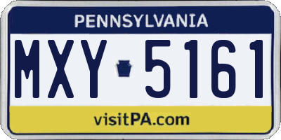 PA license plate MXY5161