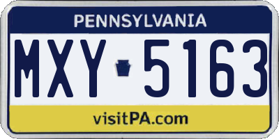 PA license plate MXY5163