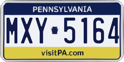 PA license plate MXY5164