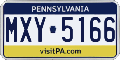 PA license plate MXY5166