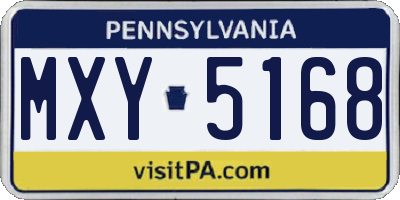 PA license plate MXY5168