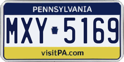 PA license plate MXY5169