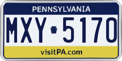 PA license plate MXY5170