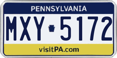 PA license plate MXY5172