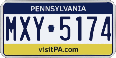 PA license plate MXY5174