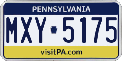 PA license plate MXY5175