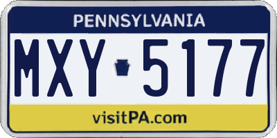 PA license plate MXY5177