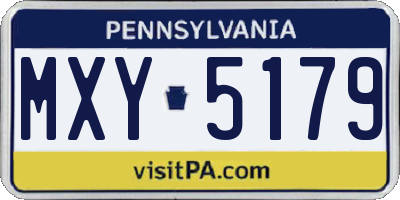 PA license plate MXY5179