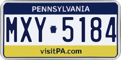PA license plate MXY5184