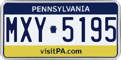 PA license plate MXY5195
