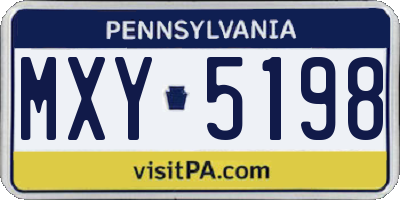 PA license plate MXY5198