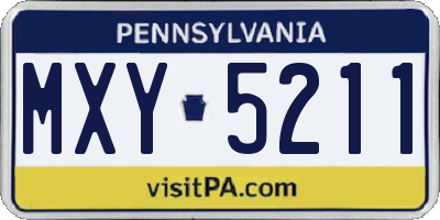 PA license plate MXY5211