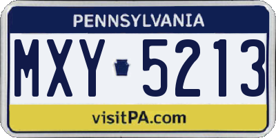 PA license plate MXY5213