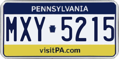 PA license plate MXY5215