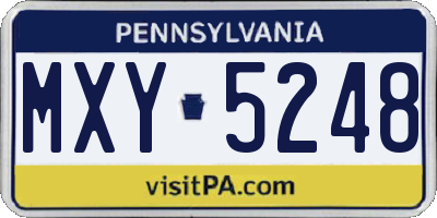 PA license plate MXY5248