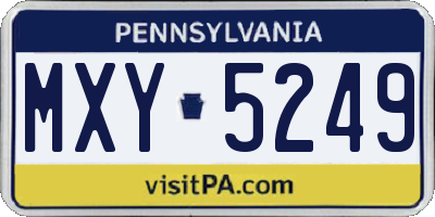 PA license plate MXY5249