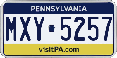 PA license plate MXY5257