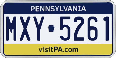 PA license plate MXY5261