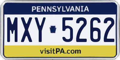 PA license plate MXY5262