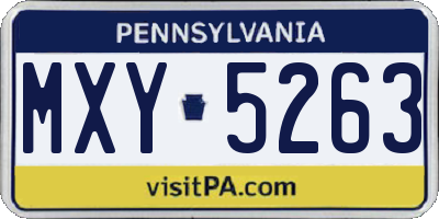PA license plate MXY5263