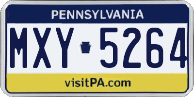 PA license plate MXY5264