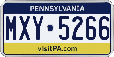 PA license plate MXY5266