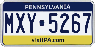 PA license plate MXY5267