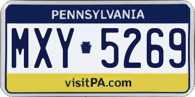 PA license plate MXY5269