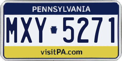 PA license plate MXY5271