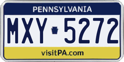PA license plate MXY5272