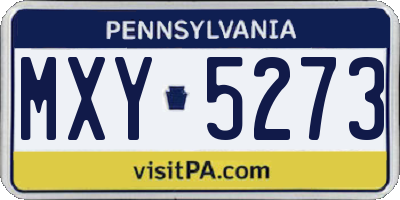 PA license plate MXY5273