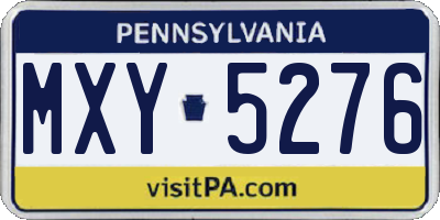 PA license plate MXY5276
