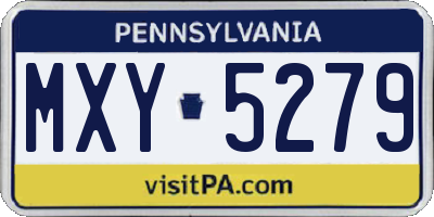 PA license plate MXY5279