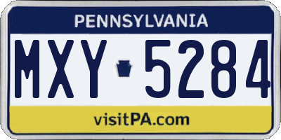 PA license plate MXY5284